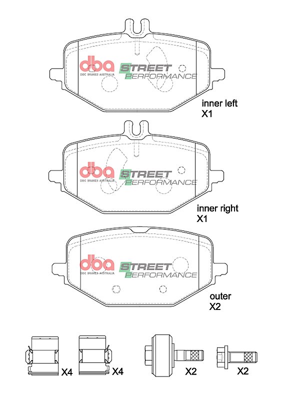 DBA Street Performance Brake Pads 131.8; 131,8mm x 70.3; 60,1mm DB15265SP - Rear