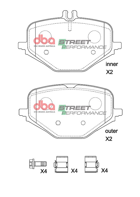 DBA Street Performance Brake Pads 131.9; 131,9mm x 70.1; 78,9mm DB15266SP - Rear