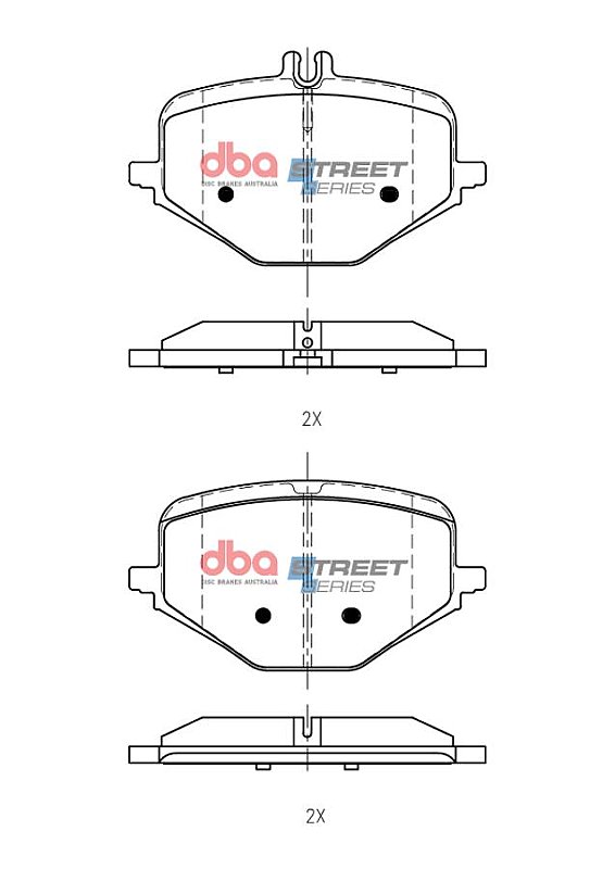 DBA Street Series Brake Pads 131.9 / 131.9mm x 70.1 / 78.9mm DB15266SS - Rear
