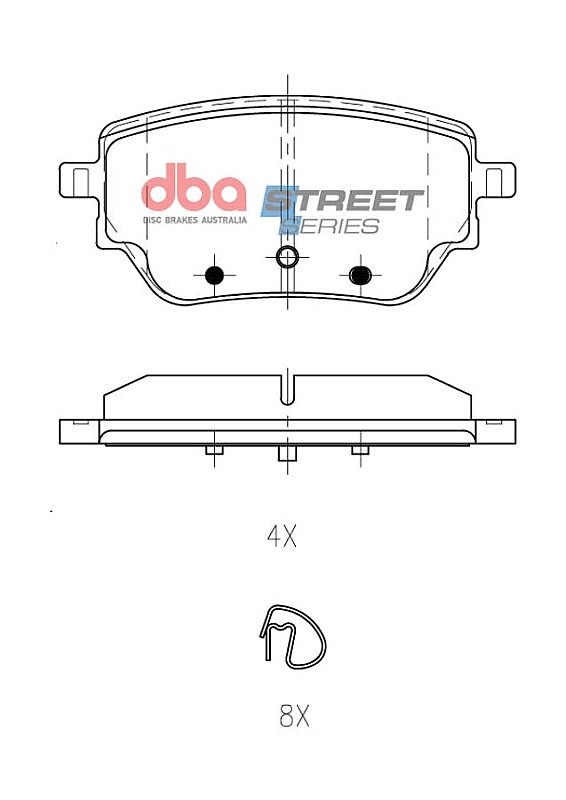 DBA Street Series Brake Pads 106mm x 48mm DB15269SS - Rear