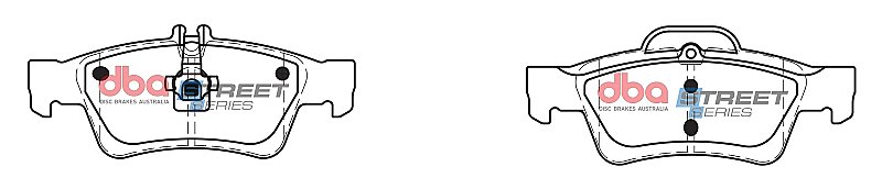 DBA Street Series Ceramic Brake Pads 140.3/141.4mm x 57.2/59.5mm DB1657SS - Rear