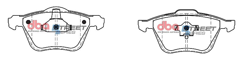 DBA Street Series Semi-Metallic Brake Pads 155.3/156.5mm x 72.1/71.1mm DB1658SS - Front