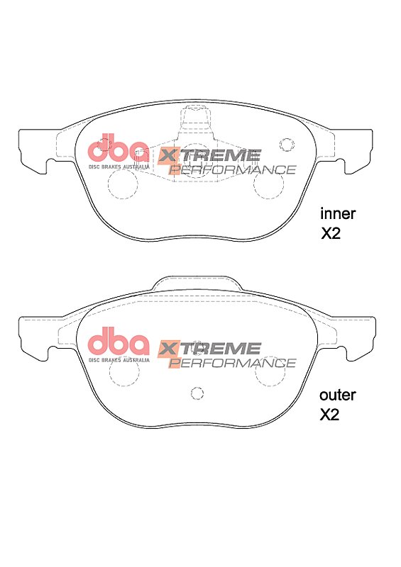 DBA Xtreme Performance Brake Pads 155.2; 156,5mm x 62.4; 67mm DB1679XP - Front