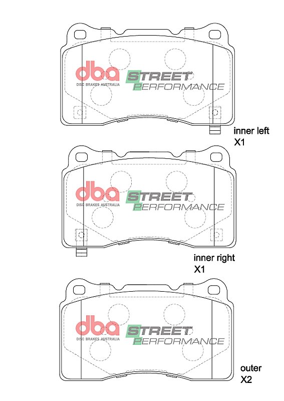 DBA Street Performance Brake Pads 131.8mm x 77.8mm DB1695SP - Front