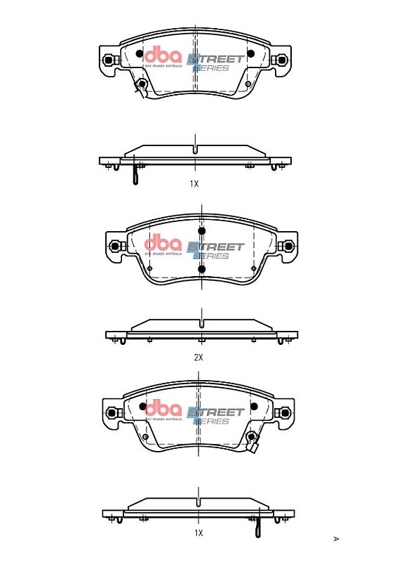 DBA Street Series Brake Pads 159mm x 58.7mm DB1698SS - Front