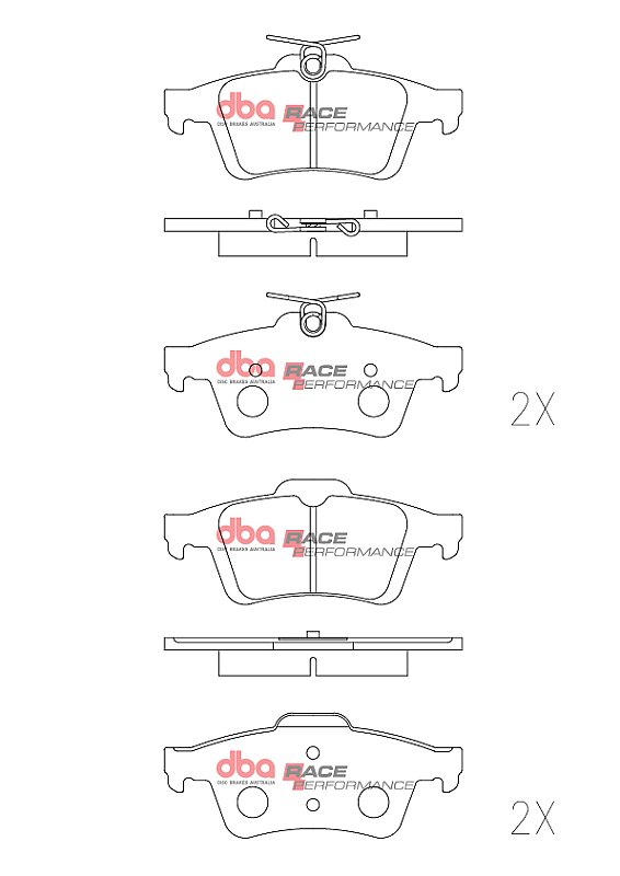 DBA Race Performance Brake Pads 122.8mm x 51.8mm DB1763RP - Rear