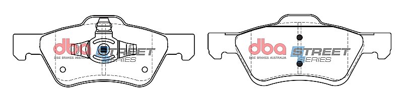 DBA Street Series Ceramic Brake Pads 170.7/172.4mm x 67.3/67.3mm DB1821SS - Front