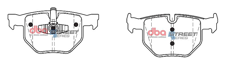 DBA Street Series Ceramic Brake Pads 123.2/123.2mm x 58/59.2mm DB1864SS - Rear