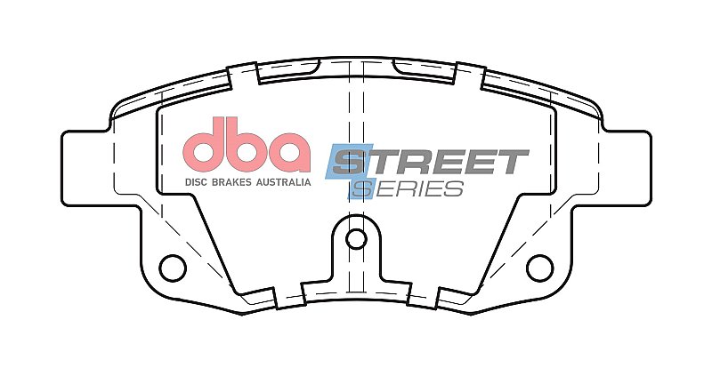 DBA Street Series Semi-Metallic Brake Pads 122.8mm x 53.5mm DB1968SS - Rear