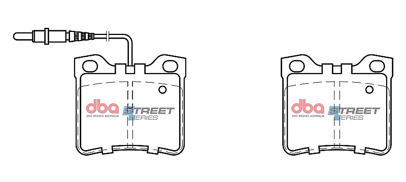 DBA Street Series Semi-Metallic Brake Pads 63.8mm x 57.6mm DB1988SS - Rear