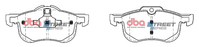 DBA Street Series Ceramic Brake Pads 155.2/156.4mm x 69.7/67mm DB2022SS - Front