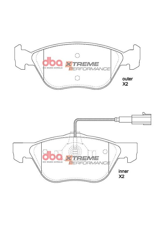 DBA Xtreme Performance Brake Pads 155.2 / 156.6mm x 61.7 / 59mm DB2037XP - Front