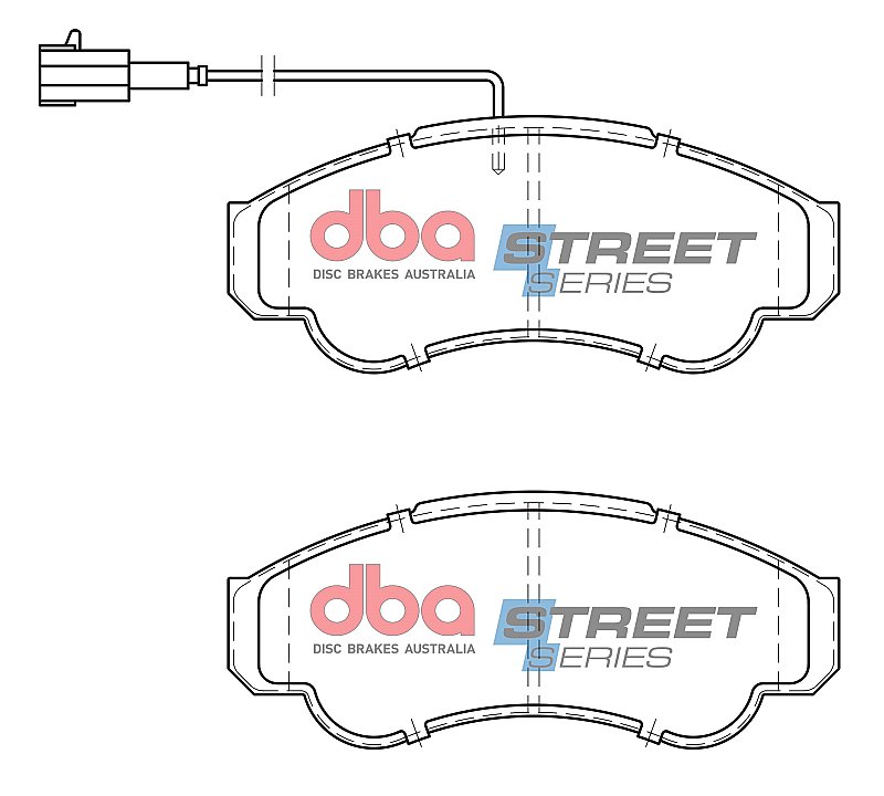 DBA Street Series Semi-Metallic Brake Pads 164.8mm x 69.2mm DB2045SS - Front
