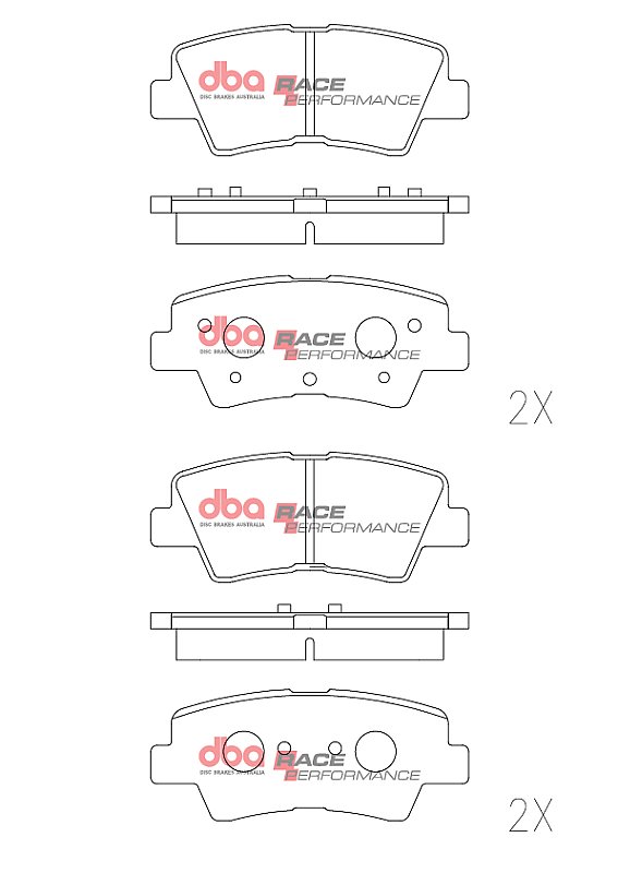 DBA Race Performance Brake Pads 99.8mm x 41.1mm DB2076RP - Rear