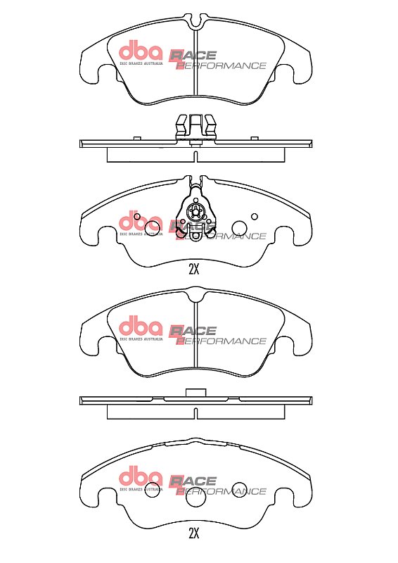 DBA Race Performance Brake Pads 188mm x 73.9+68,3mm DB2186RP - Front