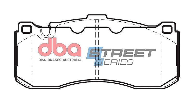 DBA Street Series Ceramic Brake Pads 162.5mm x 73.6mm DB2195SS - Front