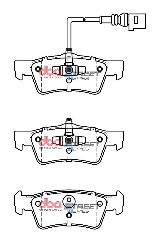 DBA Street Series Semi-Metallic Brake Pads 141/141.5mm x 53.5/50.7mm DB2201SS - Rear