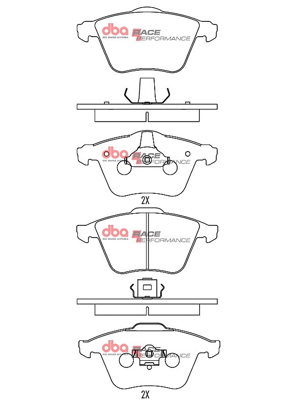 DBA Race Performance Brake Pads 156.5+155,4mm x 73+66.3mm DB2210RP - Front