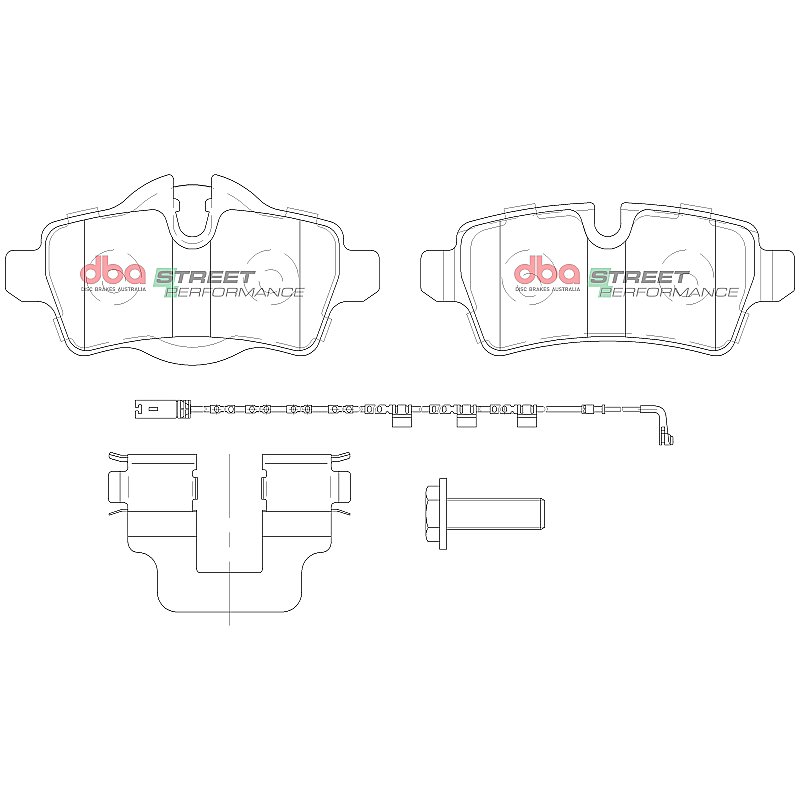 DBA Street Performance Brake Pads 95.4/95.4mm x 48.3/39.2mm DB2214SP - Rear
