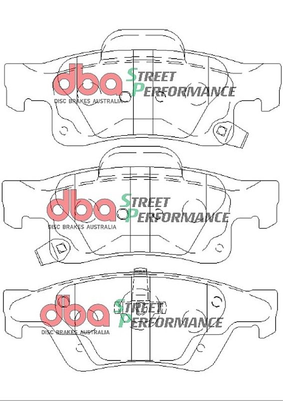 DBA Street Performance Brake Pads 140.2+141.5mm x 50.8+59.4mm DB2217SP - Rear