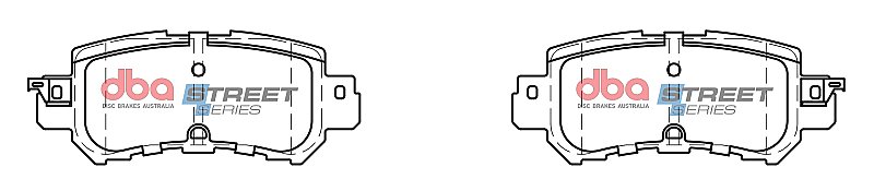 DBA Street Series Ceramic Brake Pads 104.6mm x 43.4mm DB2227SS - Rear