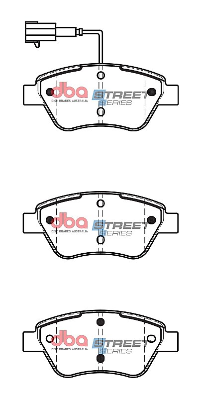 DBA Street Series Ceramic Brake Pads 122.8mm x 53.3mm DB2258SS - Front