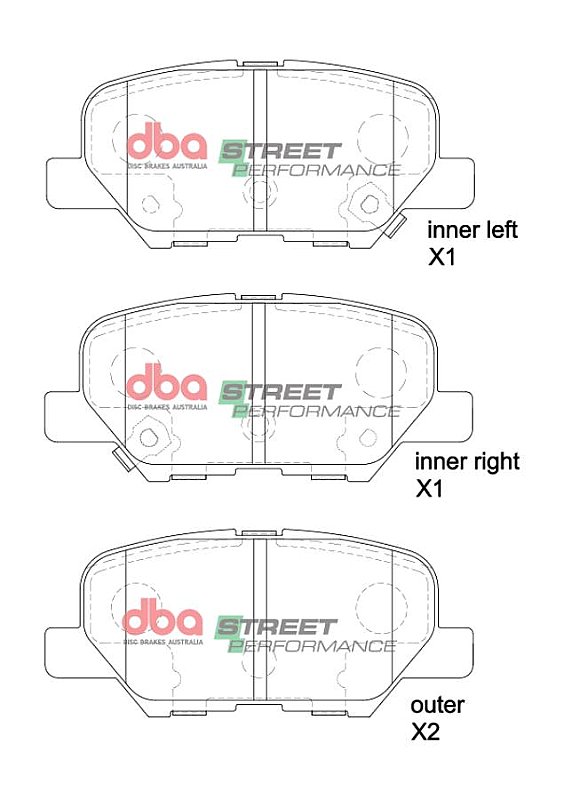 DBA Street Performance Brake Pads 101.3mm x 44.6mm DB2294SP - Rear