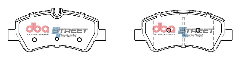 DBA Street Series Semi-Metallic Brake Pads 136.8/136.8mm x 60.9/58.2mm DB2329SS - Rear