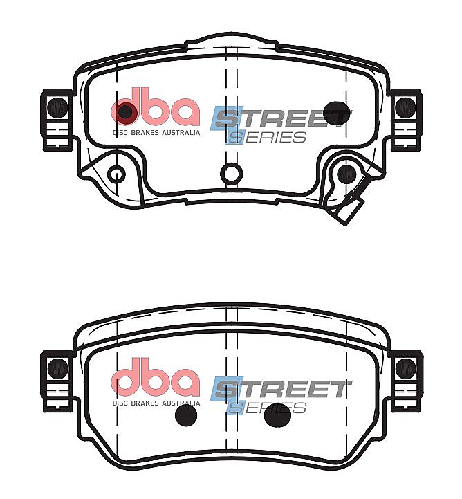 DBA Street Series Ceramic Brake Pads 103.4/103.5mm x 47.5/44.9mm DB2357SS - Rear