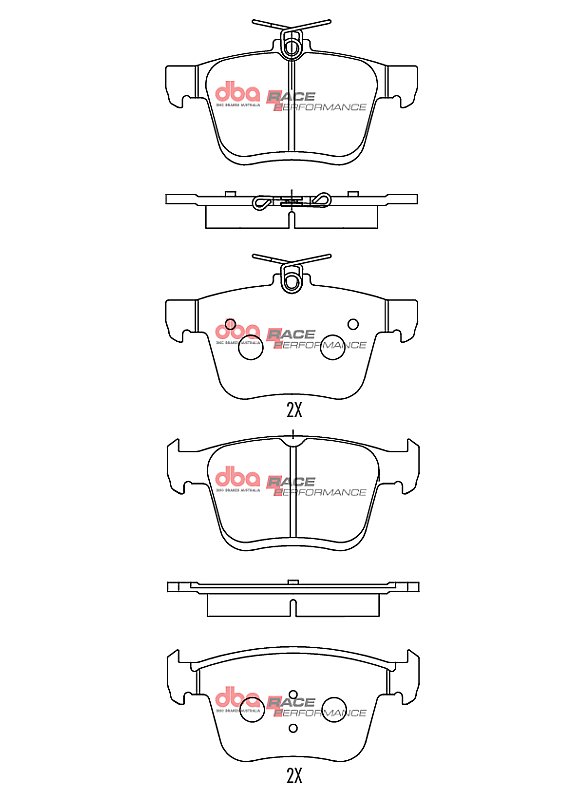 DBA Race Performance Brake Pads 123.2mm x 61.4+56,3mm DB2384RP - Rear
