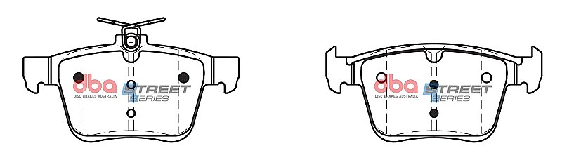 DBA Street Series Ceramic Brake Pads 123.2/123.2mm x 61.4/54.7mm DB2384SS - Rear
