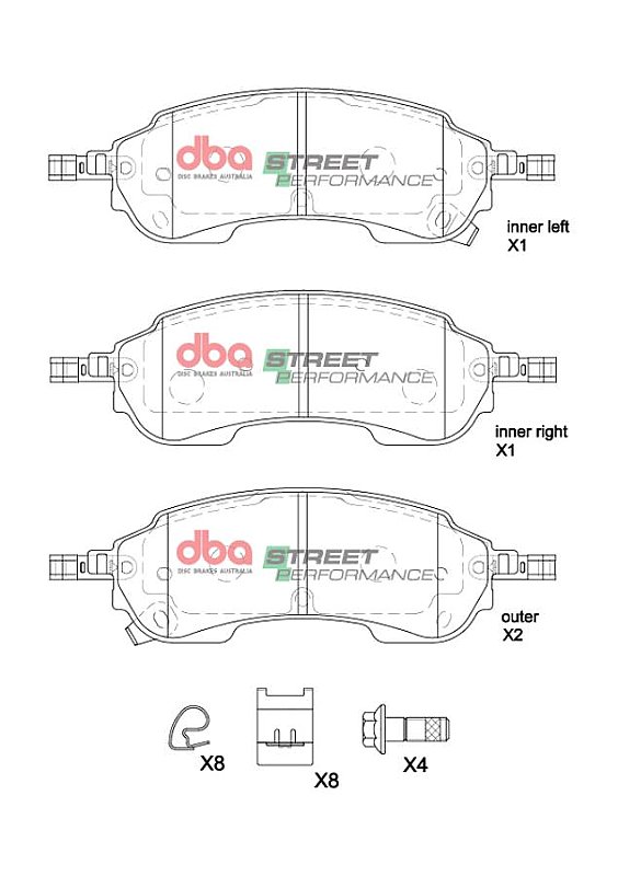 DBA Street Performance Brake Pads 147.9mm x 53.2mm DB2388SP - Rear