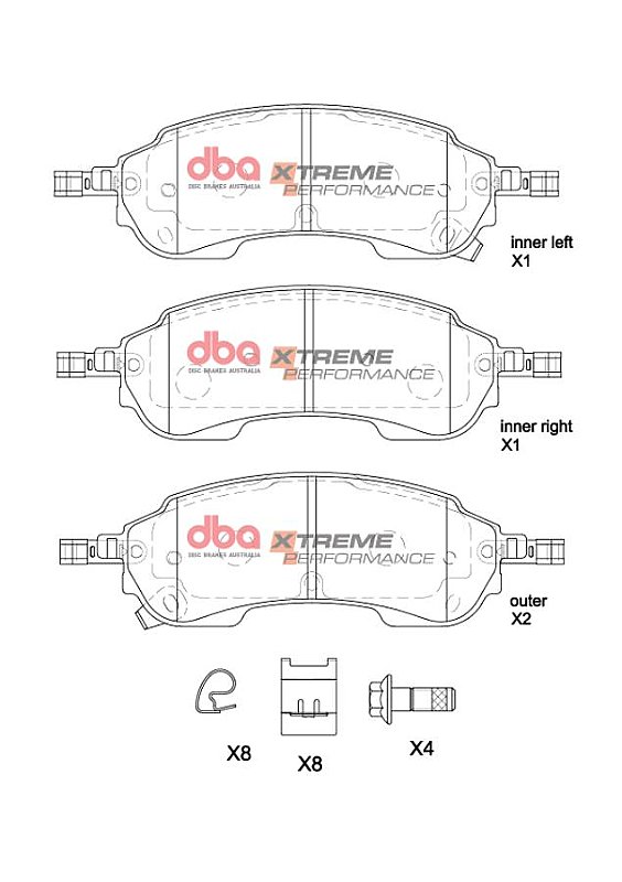 DBA Brake Kit - 4000 Series T3 Slotted & Xtreme Performance Brake Pads (2x DBA43162S + DB2388XP) DBA43162S-2388XP