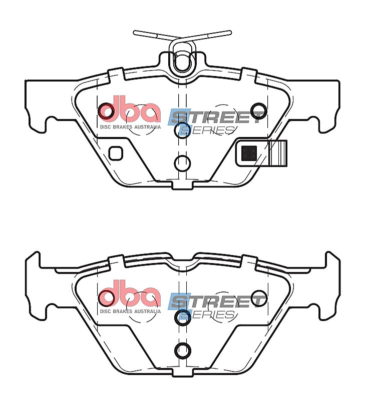 DBA Street Series Ceramic Brake Pads 123.1/123.1mm x 52.9/48mm DB2398SS - Rear
