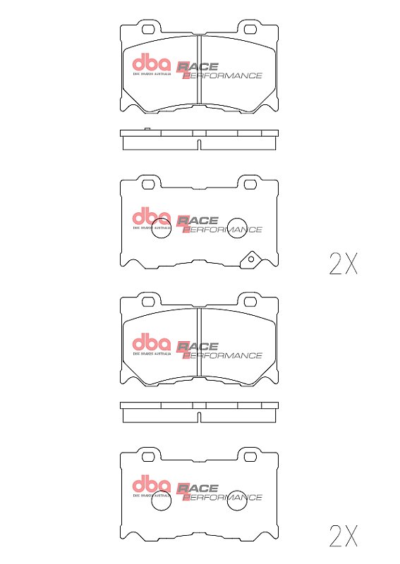 DBA Race Performance Brake Pads 127.2mm x 75.5mm DB2400RP - Front