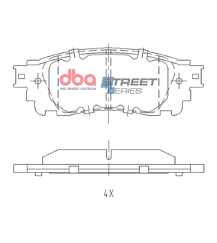 DBA Street Series Brake Pads 121.2mm x 42.9mm DB2419SS - Rear