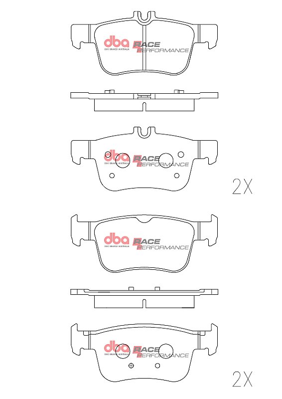 DBA Race Performance Brake Pads 122.4mm x 48.3+53,3mm DB2429RP - Rear