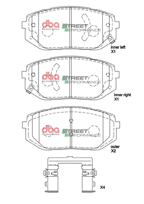 DBA Street Performance Brake Pads 145.5mm x 64.4mm DB2647SP - Front