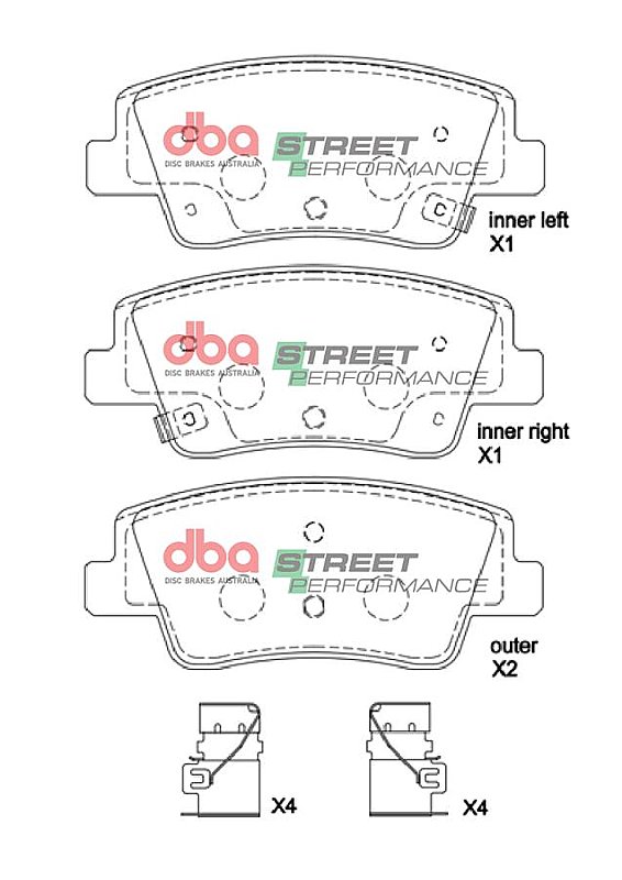 DBA Street Performance Brake Pads 123.5mm x 51.5mm DB2648SP - Front