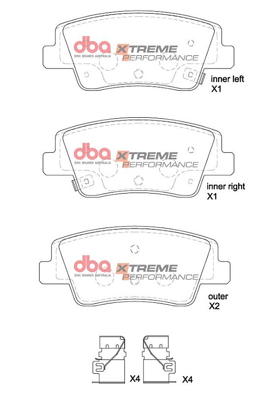 DBA Xtreme Performance Brake Pads 123.5mm x 51.5mm DB2648XP - Front
