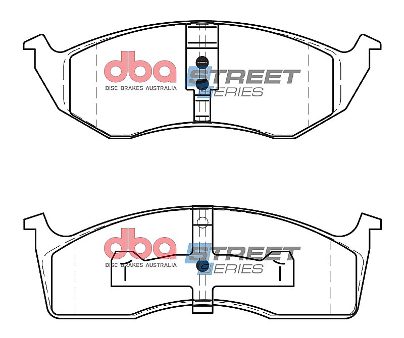 DBA Street Series Semi-Metallic Brake Pads 164.1/164.6mm x 54.6/51.6mm DB7470ASS - Front