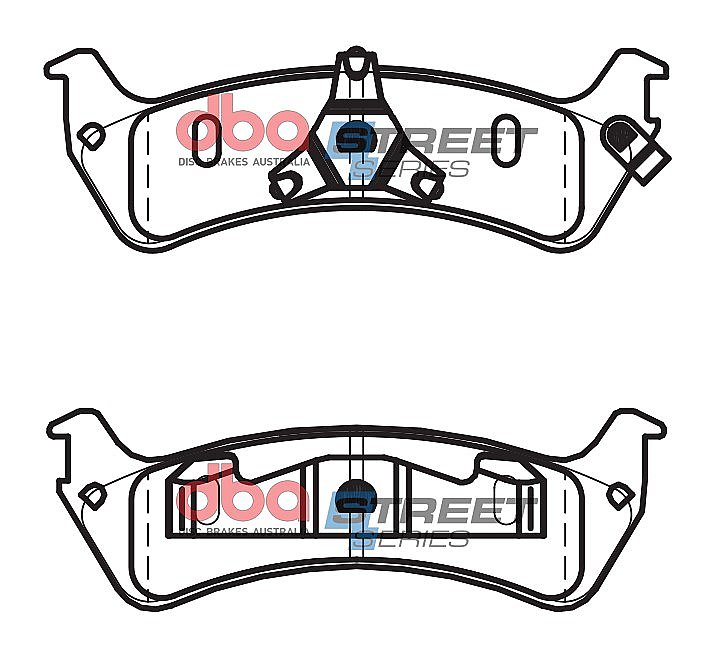 DBA Street Series Semi-Metallic Brake Pads 140.3/139.2mm x 45.2/44.9mm DB7545ASS - Rear
