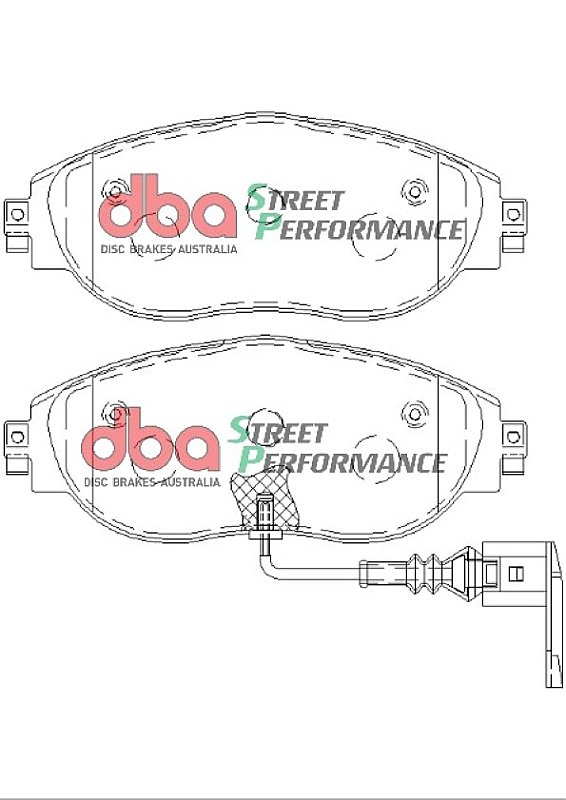 Front DBA Street Performance Brake Pads to fit Audi S3 Quattro