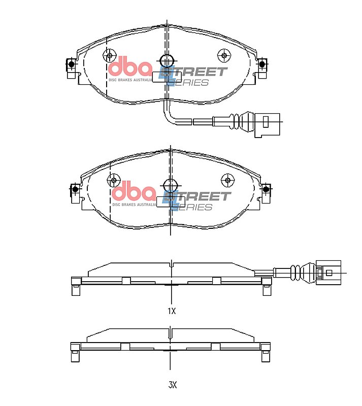 DBA Street Series Brake Pads 175.3mm x 69.7mm DB8849SS - Front