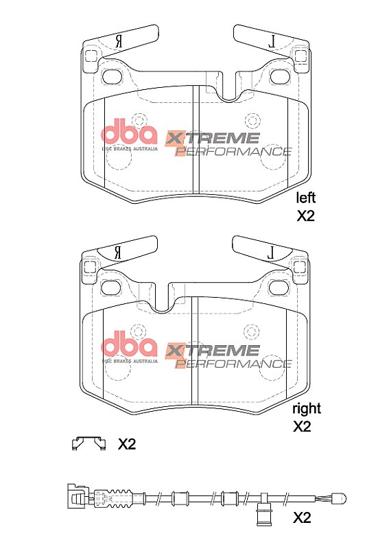 DBA Xtreme Performance Brake Pads 109.7mm x 75.5mm DB8889XP - Rear