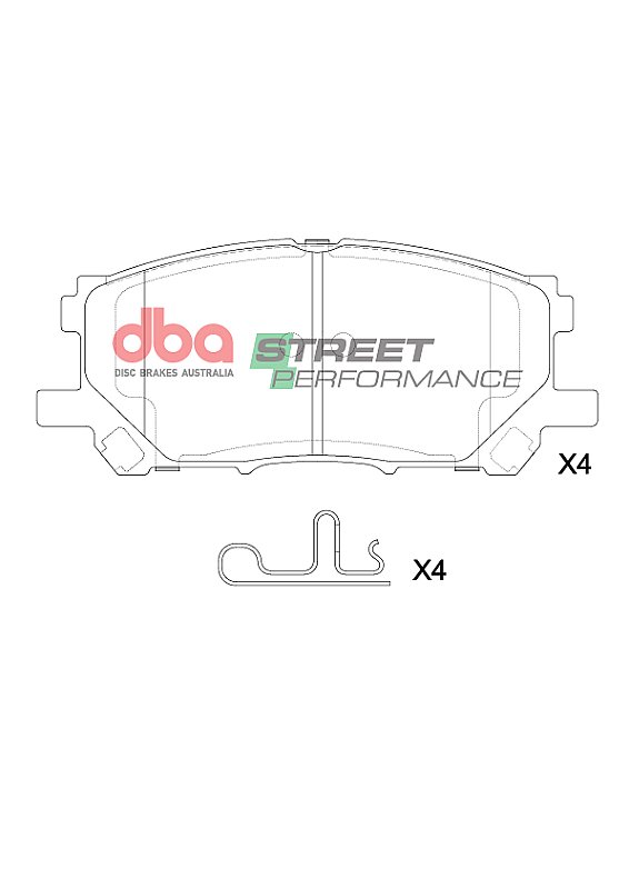 DBA Street Performance Brake Pads 141mm x 59.6mm DB8890SP - Rear