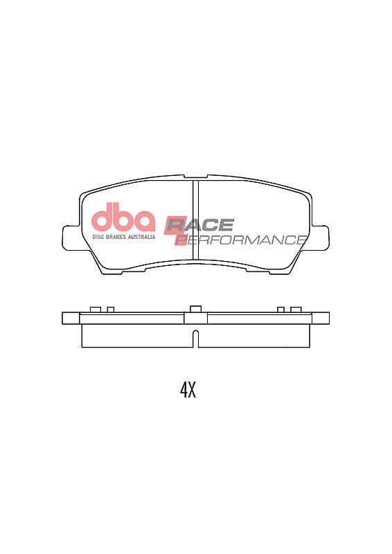 DBA Race Performance Brake Pads 126.6mm x 47.3mm DB9022RP - Rear