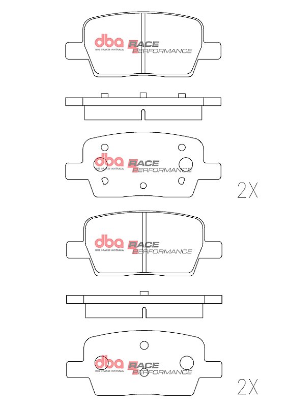 DBA Race Performance Brake Pads 114.6mm x 48.1mm DB9105RP - Rear