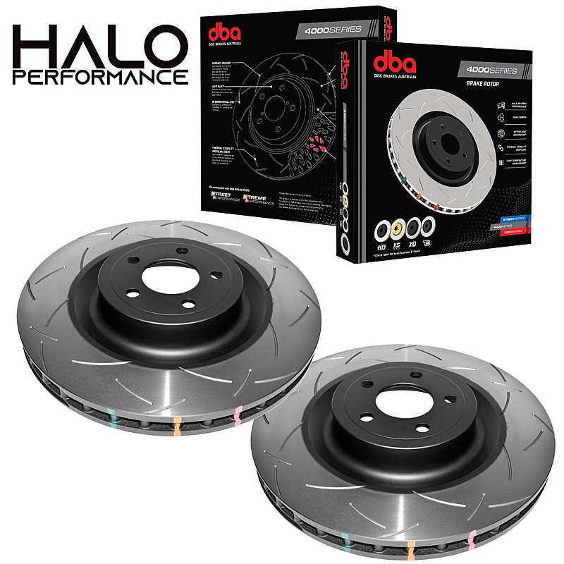 DBA 4000 Series T3 Front Slotted Brake Discs for Ford Mustang 5.0