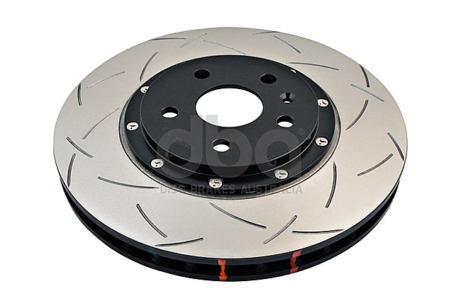 DBA 5000 series T3 Slotted Black Hat Brake Disc 355mm x 32mm Kangaroo Paw DBA52604BLKS - Front